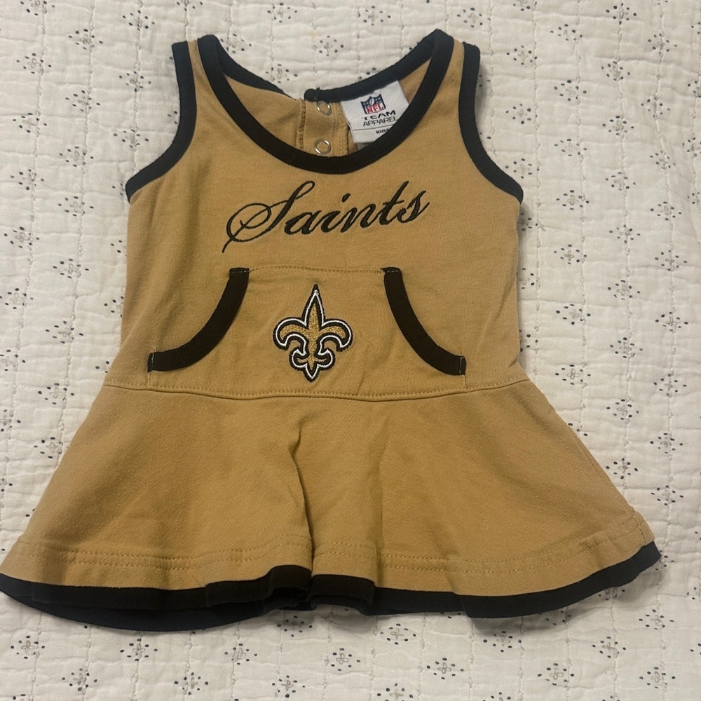New Orleans Saints Toddler Gold Tank Top Dress